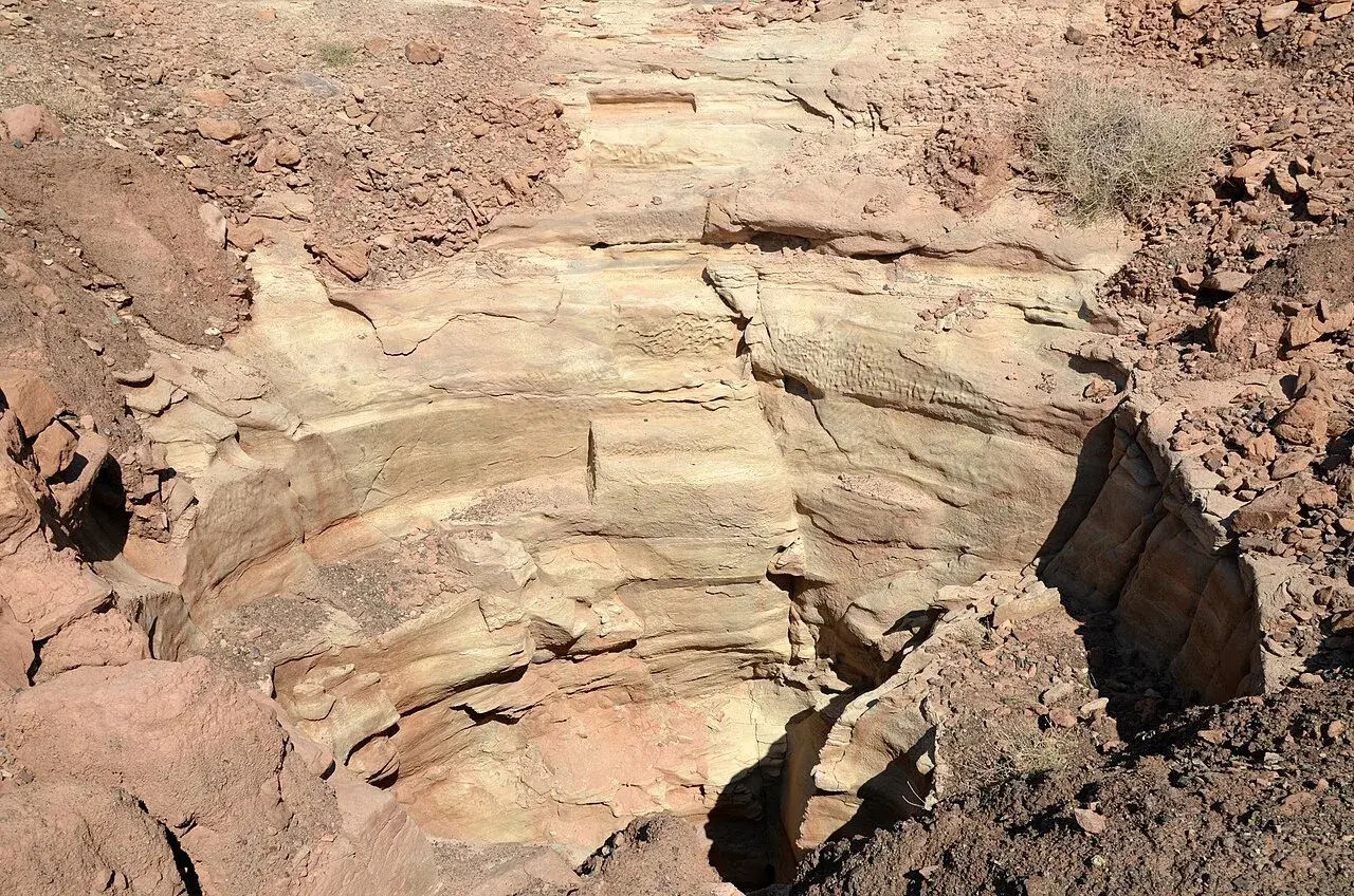 Ancient copper mining landscape in Wadi Feynan