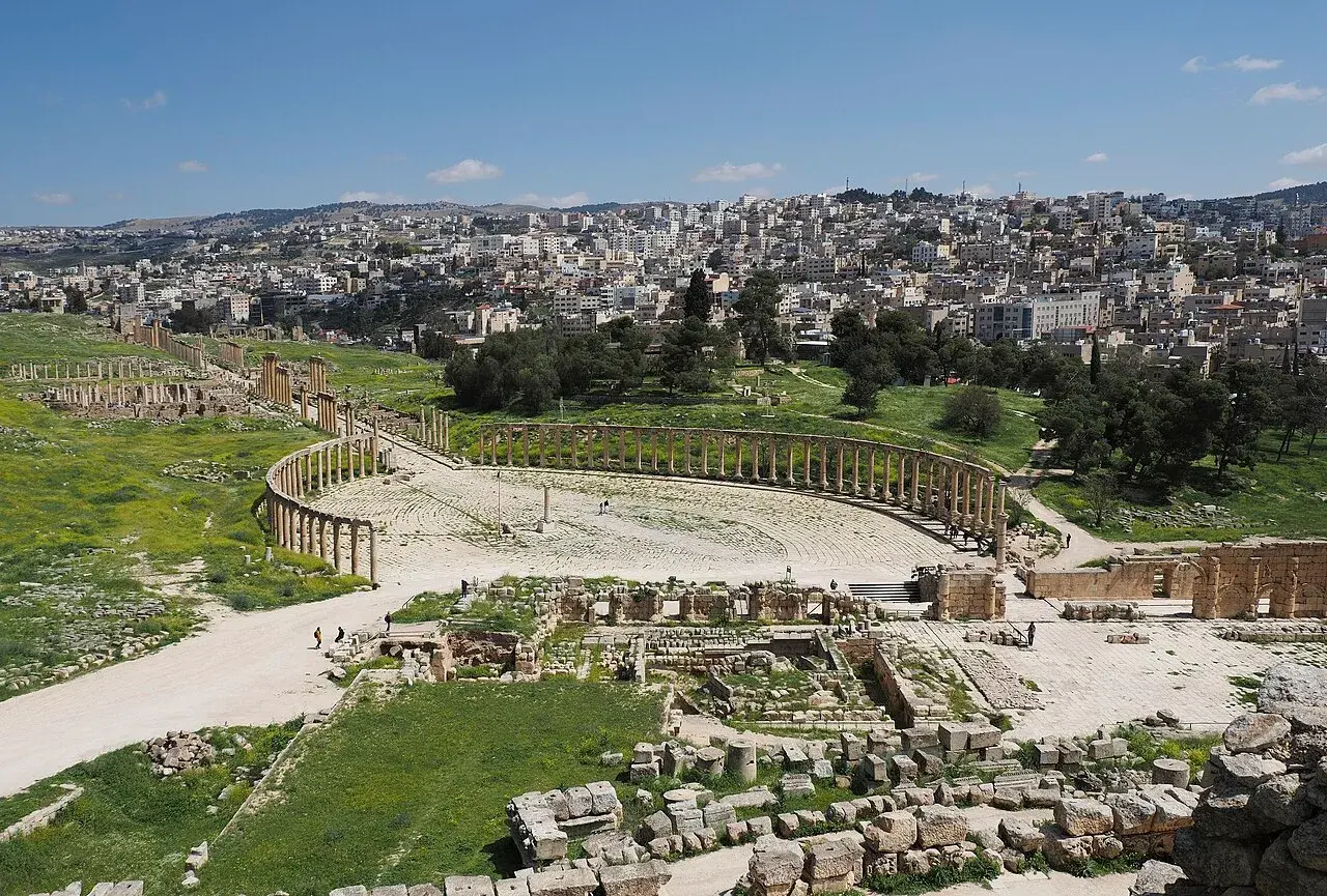 Oval Plaza at Jerash archaeological site