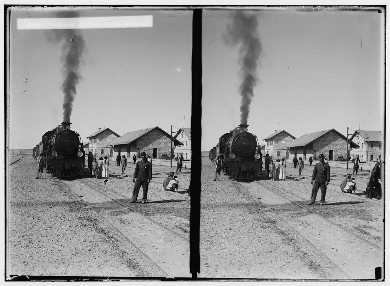 Archival view of the railway station at Ma’an